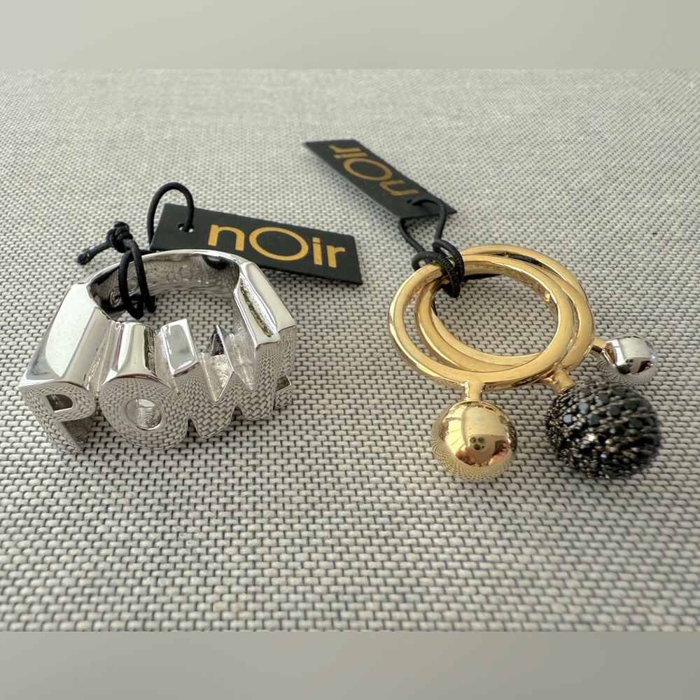 2 Rings nOir Jewelry Silver and Gold Rings